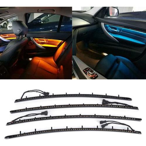 2 Colors LED Ambient Light Car Interior Door Panel Lamp Bar Fit for 3 Series F30 2013 2014 2015 2016 2017 2018 2019