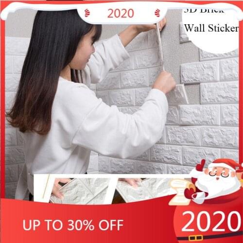 3D Brick Wall Stickers DIY Decor Self-Adhesive Waterproof Wallpaper For Kids Room Bedroom Wall Decor 77*70cm