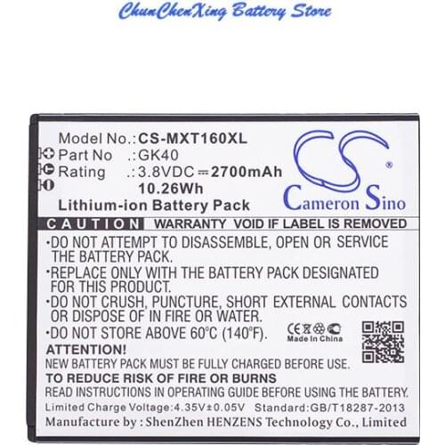 Cameron Sino 2700mAh Battery GK40 for Motorola E3,G4 Play,XT1607,XT1609,XT1670,XT1671,XT1672,XT1675, XT1676,XT1677,XT1700,XT1750