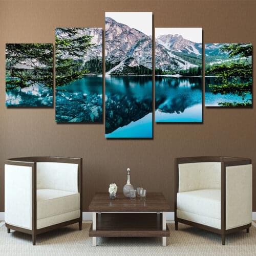 5D DIY Diamond Painting Mountain Lake Landscape 5 Pieces Full Square Round Drill Diamond Embroidery Cross Stitch Mosaic
