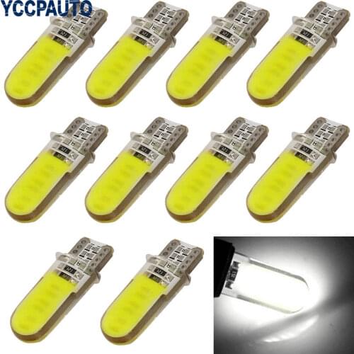 T10 COB 194 W5W COB Car Clearance Light Canbus Auto Silicon Side Wedge parking License Plate Lamp Car Styling 12V 10Pcs