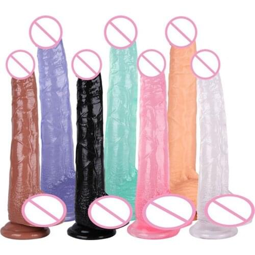 Big Realistic Dildo Anal Female Masturbator Jelly Suction Cup Dildo Penis Strap on Dildo Sex Toys for Woman Couples Lesbian