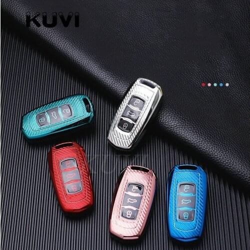Carbon Fiber TPU Car Key Case Cover Shell Fob For Geely Atlas Boyue NL3 EX7 Emgrand X7 EmgrarandX7 SUV GT GC9 Borui keychain