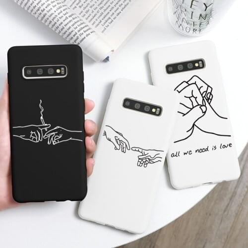 Lover Hand Simple Line Case For Samsung Galaxy A41 A42 A31 A10 A11 A21S A30 A50 A51 A70 A71 M31 A7 Note 20 S20 FE Ultra S10 Plus