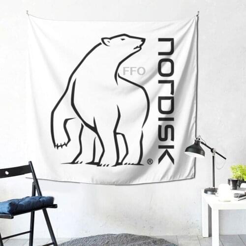 FFO Polar Bear Wall Hanging White Bear Print Polyester Carpet Home Decor Living Room Tapestry