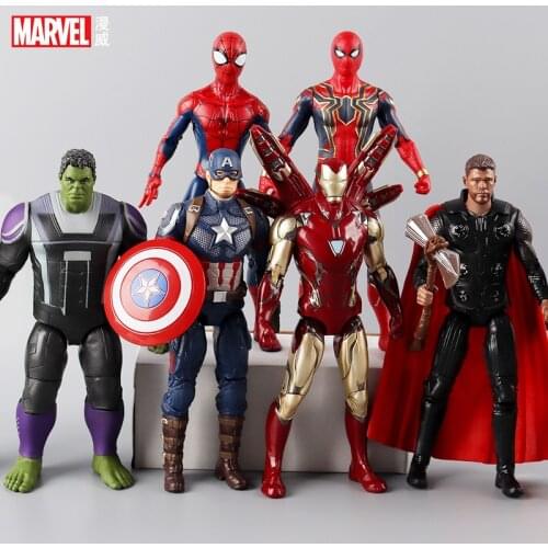 Marvel Avengers Alliance 4 Spiderman Iron Man Hulk Action Figures Gk Hand Made Toy Model Animation Accessories Baby Toy Gifts