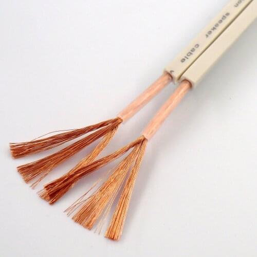 Speaker Cable 1mm ² Flat Milky High Flexible Audio Wire Pure Oxygen Free Copper 5m