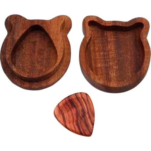 A5KC Plectrum Container with 1 Pc Guitar Pick for Guitar ,Wood Guitar Pick Set with Case Guitar Accessaries for Guitar Lovers