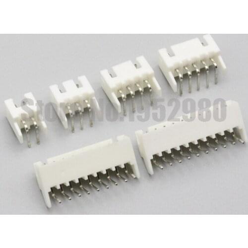 50PCS XH Connector 2.54mm Pitch 2P 3P 4P 5P 6P 7P 8P 9P 10P XH-AWD Right Angle Cruved Pin with Positioning Pin Through-hole