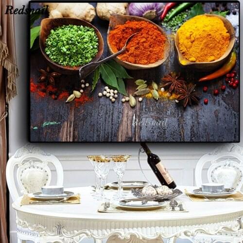 Colorful Grains Spices Peppers Kitchen Decor DIY Diamond painting 5D Drill mosaic Diamonds Embroidery Home decor food EE871