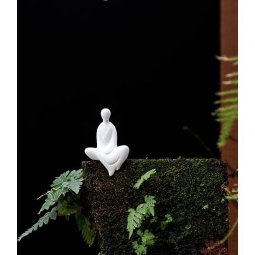Creative Ceramic Hand Mini Non-phase Buddha Tea Ceremony Tea Tray Accessories Zen Figure White Porcelain Miniascape Decoration