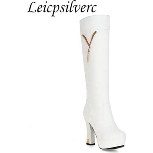 Leicpsilverc Women's High Boots