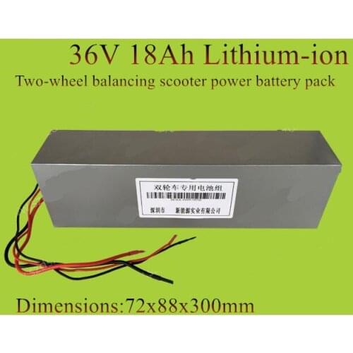 Long size 36V 18Ah Battery pack Lithium-ion Repalcement for two Wheel Foldable Electric Scooter 500w 800w motor + 2A charger