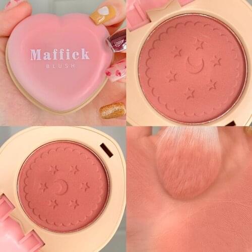 Maffick face makeup blusher powder orange heart appearance long lasting waterproof nude makeup face blush palette AC268