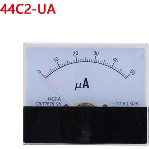 44C2-A DC 0-50uA 100uA 500uA Pointer type DC micro-ampere meter Class 1.5 Analog Amperemeter Panel Meter Gauge