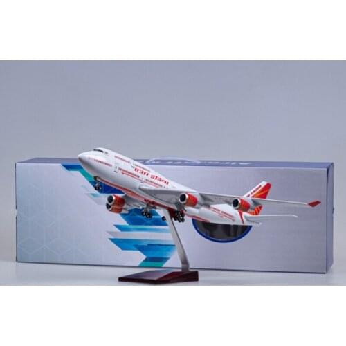 47cm B747 AIR India Airways Aircraft Model with Light and Wheel 1/150 Scale Diecast Resin Alloy Plane Airplane Models Toys