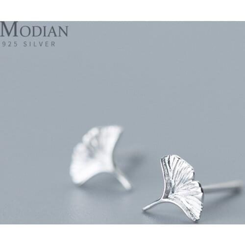 Modian Genuine 925 Sterling Silver Plant Flower Tiny Stud Earrings For Women Vintage Cute Sterling Silver Fashion Fine Jewelry