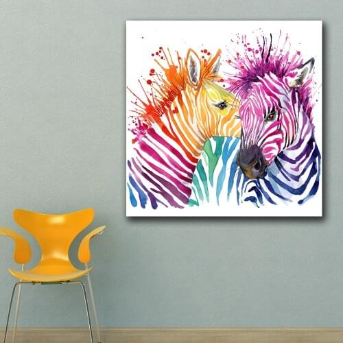 Fashion Oil Painting pop Animal Zebra Paiting Home Decor On Canvas Modern Wall Art Canvas Print Poster Canvas Painting No Frame