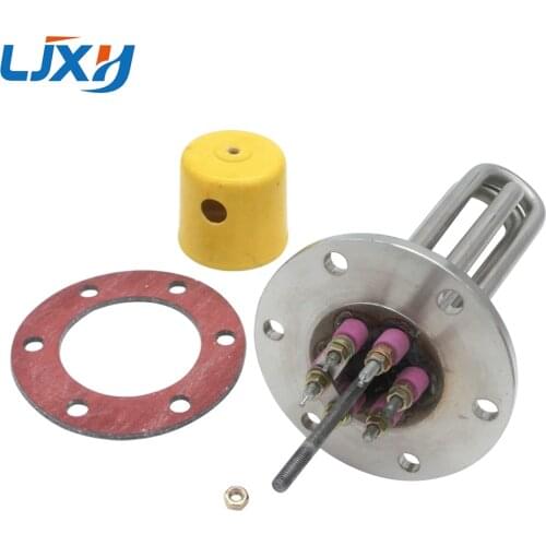 LJXH Water Heating Element 220V/380V Flange Disc Type,3KW/6KW/9KW Stainless Steel Heating Pipe for Water Tanks, Boilers