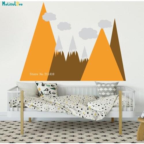 Landscape Mountains Wall Sticker Mountain Peaks Straight Into The Sky Decal Removable School Decor For Kids Nursery YT3715
