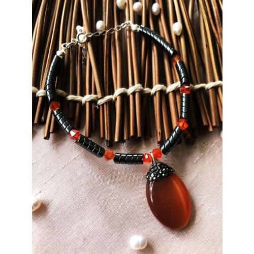 Dr Stone Luxury collection with Cat 'S Eye, Crystal and Hematite Stone 925 Sterling Silver Women Handmade Bracelet LXDR44