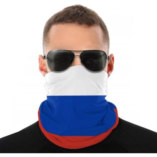 Russian Flag Scarves Half Face Mask Men Women Halloween Tube Scarf Country Balaclava Bandanas Polyester Headwear Outdoor Hiking