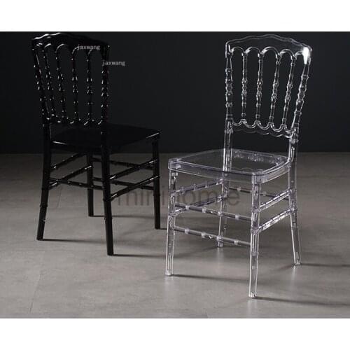 Nordic Acrylic Transparent Living Room Dining Chair Restaurant Furniture Plastic Chair Outdoor Balcony Back Leisure Chairs CP