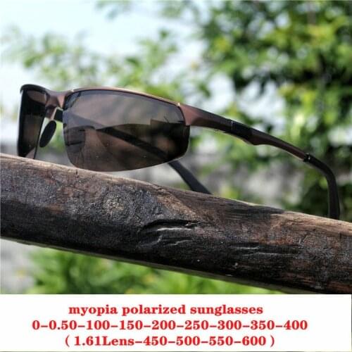 Prescription Myopia Polarized Sunglasses Men Women 0 to -600 Minus Degree Optical Double beam polarized Sun Glasses FML