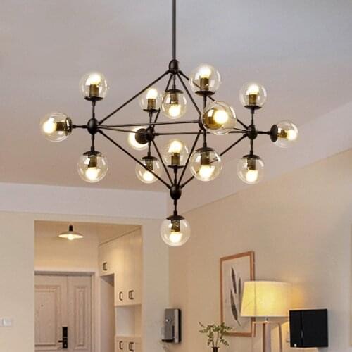 Modern led molecular chandeliers bubble smoky glass ball star crystal lamp branch tree stylish hanging lights fixture livingroom