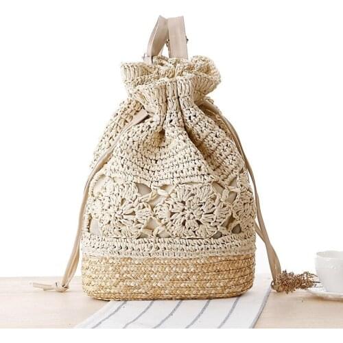 2020 summer new school style handmade crocheted handbag straw woven bag woven bag Sen casual fashion female bag