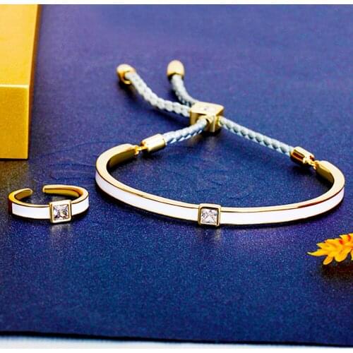 TIRIM Bolo Bracelet Ring Set for Women Daily Wear Cubic Zirconia CZ Crystal Jewelry&Accessories Adjustable 2020 New Arrivals