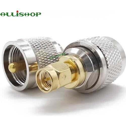 UHF Male to SMA Male RF Coaxial Adapter UHF SO239 PL-259 Male Plug to SMA Male Plug Coax Jack Connector