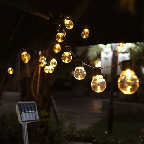 Outdoor Garland Street LED G50 Bulb Solar Powered String Light As Christmas Decoration Lamp for Home Indoor Holiday Lighting