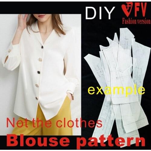 Pattern Making Womens V-neck Chiffon Shirt Sewing Drawing 1:1 Garment Pattern BCY-148