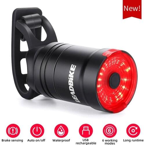 Bicycle Smart Auto Brake Sensing Light IPx6 Waterproof Tail Light USB Rechargeable Cycling LED Bike Rear Light Mtb Accessories
