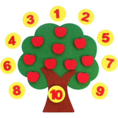 Felt Cloth DIY Children Educational Toy Durable Digital Cognitive Child Montessori Education Supplies Apple Tree Toys Kids Gifts