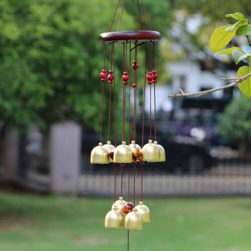 1PCS 10 Bells Copper Wind Chimes Hanging Feng Shui Outdoor Living Windchimes Garden Home Decoration
