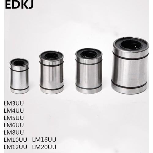 10pcs/lot LM3UU LM6UU LM8UU LM10UU LM16UU LM12UU Linear Bushing 8mm CNC Linear Bearings for Rods Liner Rail Linear Shaft parts