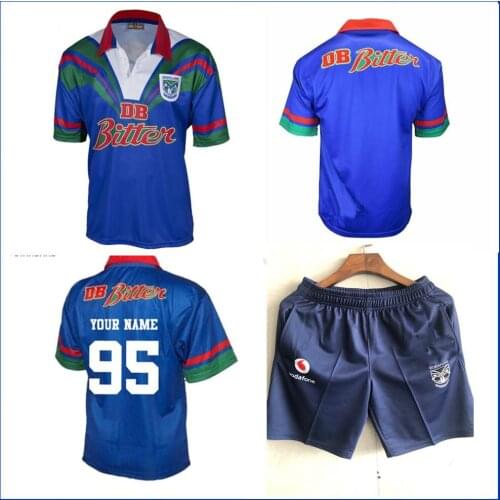 1995 WARRIORS RETRO RUGBY JERSEY 1995 Warriors Rugby TRAINING SHORTS JERSEY size S--5XL