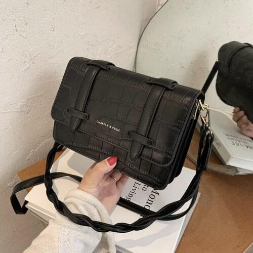 2020 brand womens thick chain​​small PU leather flap bag trend ladies trend designer messenger shoulder handbag