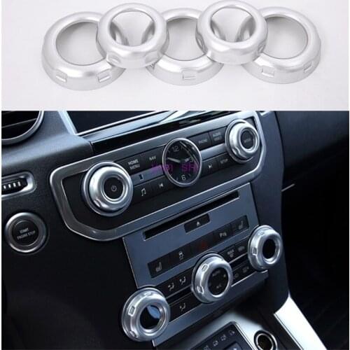 5pcs ABS Chrome Car Air Conditioner Knob Decoration Cover Car-styling For Land Rover Discovery 4 Range Rover Sport Car Accessory