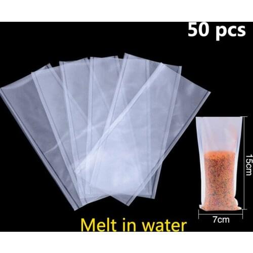 50pcs/lot Pva Carp Fishing Bags Quick Water Soluble Bait Bag Mesh Bag For Solid Bait Fishing Accessories
