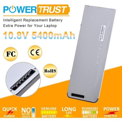 PowerTrust Laptop battery A1280 5400mAh for Apple MacBook 13" A1278 A1280 MB466 MB466LL/A MB771 MB771LLA(2008 Version)