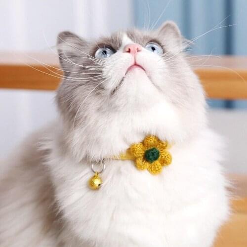 Pet Supplies Cat Collar With Bell Adjustable Buckle Decor For Small Dogs Chihuahua Collar Products Puppy Necklace Accessories