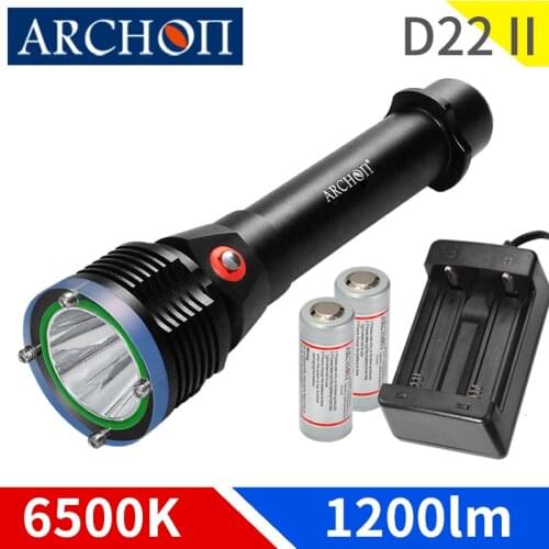 D22 II diving flashlight CREE LED 1200lumen 6500K dive light waterproof 100m diving lighting lamp Underwater diving lighting to