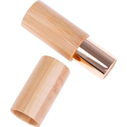 1PC DIY Bamboo Empty Lip Gross Container Lipstick Tube Container Lip Balm Tubes Bamboo Lipstick Tube