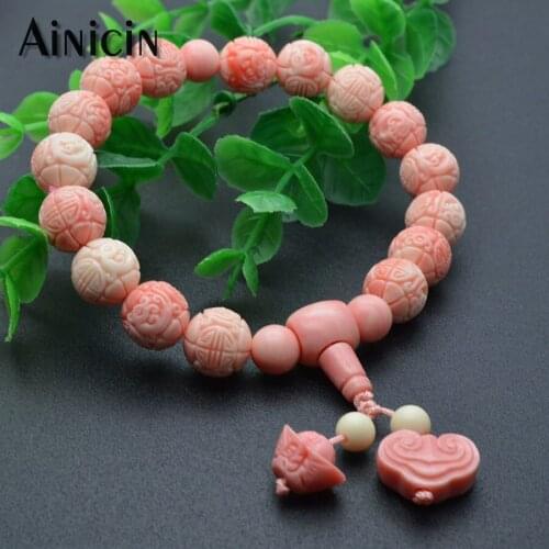 Ancient Chinese Dragon 10mm Round Beads Women Bracelets Auspicious Cclouds Recruit the wealth Vcoin Shape Chrams Jewelry Gift