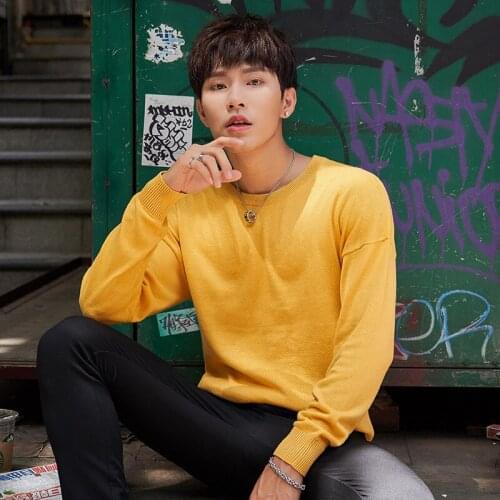 MRMT 2021 Brand Autumn Mens Knitted Sweaters Pure Color Round Neck Students' Overcoat for Male Sweaters Clothing