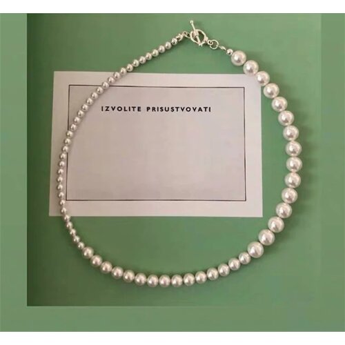 European American simple necklace elegant temperament buckle gradient size highlight pearl clavicle chain Choker female trend