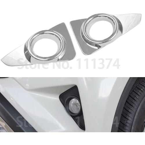 Chrome Front Head Fog Light Lamp cover For Toyota RAV4 2016 2017 2018 ABS Trim Decoration Accessories